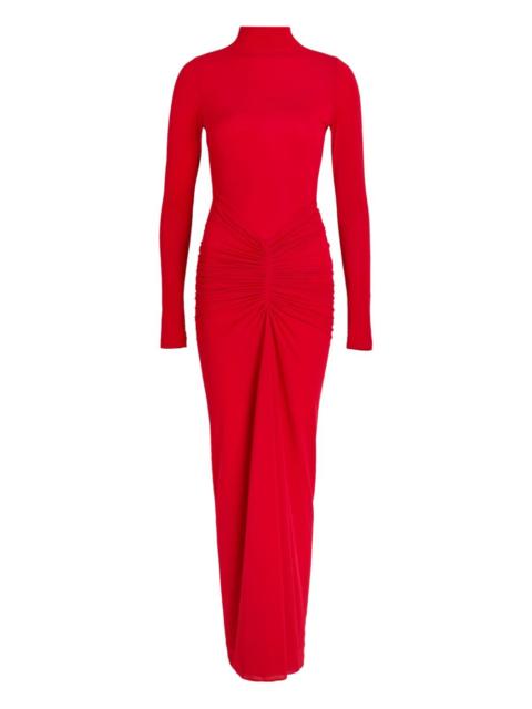 RONNY KOBO Scorpio ruched turtleneck maxi dress