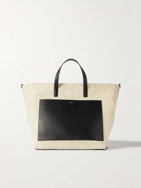 Jil Sander Medium leather-trimmed canvas tote
