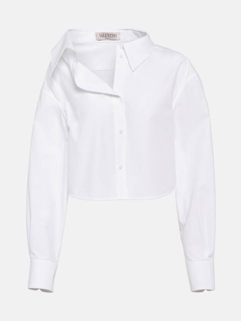 Valentino Asymmetric cropped cotton shirt