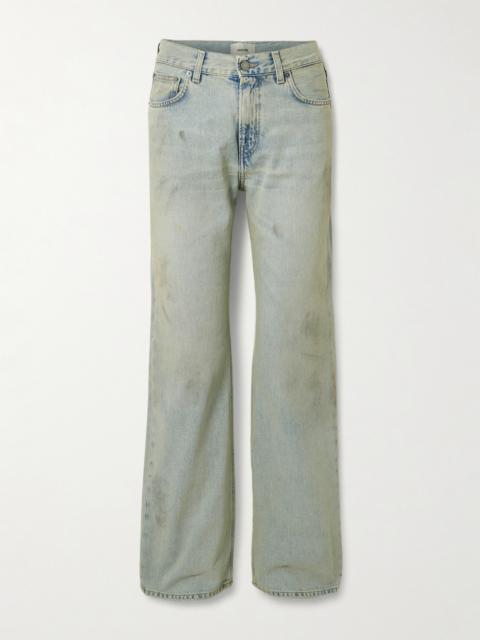 HAIKURE Korea Distressed Mid-rise Wide-leg Jeans