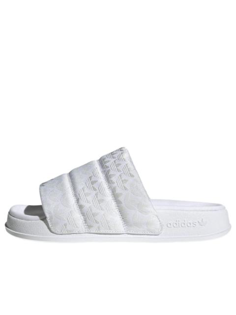 adidas (WMNS) adidas Adilette Essential Slides 'Trefoil Monogram - White' HQ6070