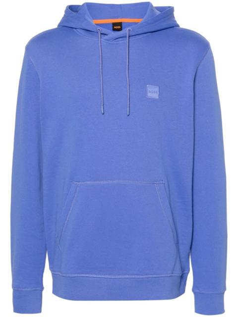 BOSS logo-patch cotton hoodie