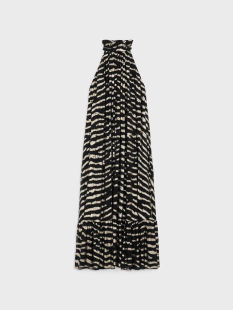 CELINE long dress in lamé tiger silk