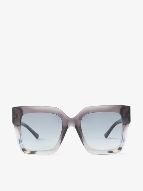 JIMMY CHOO Edna
Grey Square-Frame Sunglasses