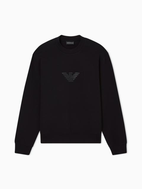 EMPORIO ARMANI SWEATSHIRT ESSENTIAL IN COTTON DOUBLE JERSEY