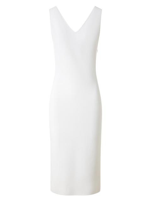 AKRIS Women's Stretch V-Neck Sheath Midi-Dress - Ecru