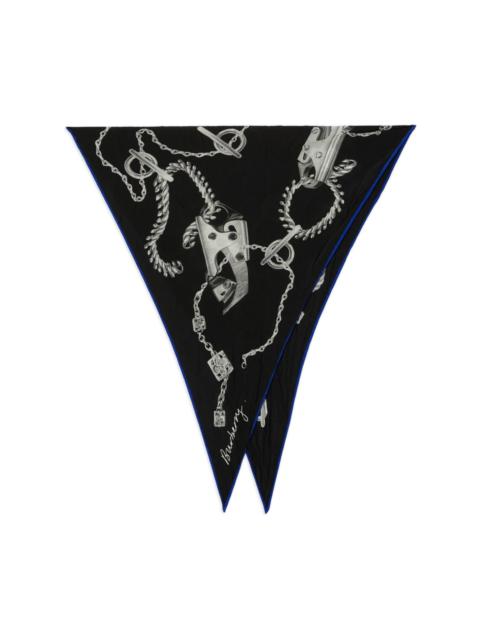 graphic-print silk scarf