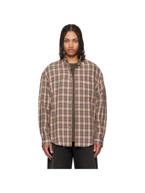 Wooyoungmi Brown Checkered Shirt