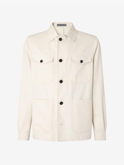 CORNELIANI White cotton and cashmere overshirt