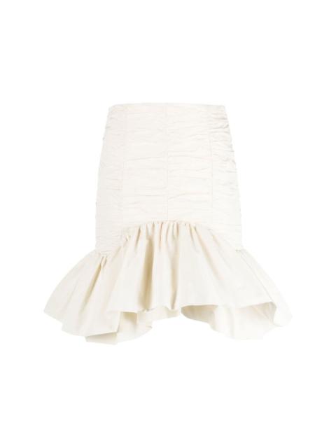 peplum-hem high-waisted skirt