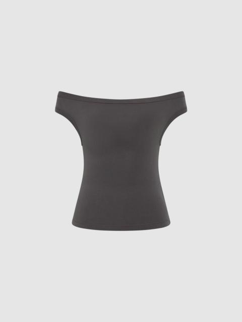 ST. AGNI Organic Cotton Off Shoulder Top - Soot