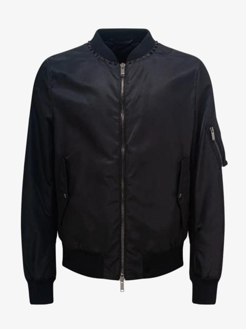 Valentino Valentino Black Untitled Stud Bomber Jacket