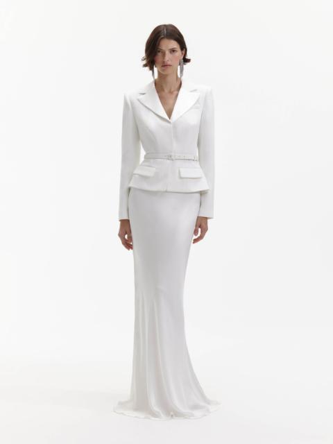 self-portrait White Crepe Tailored Maxi Dress