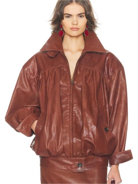 The Shirred Oversized Leather Jacket