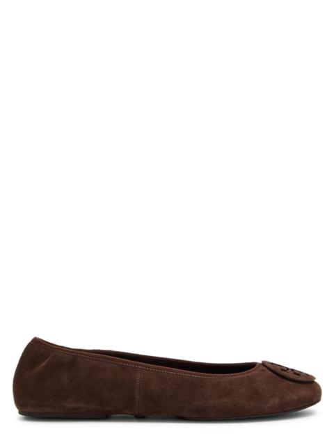TORY BURCH Tory Burch Reva Travel Logo Suede Ballet Flats