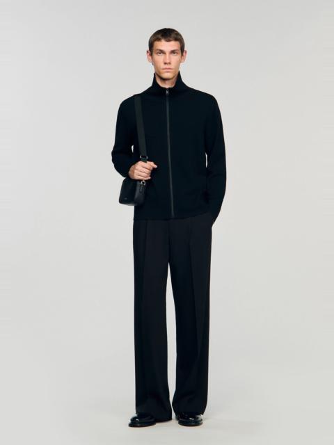 Sandro ZIP-UP WOOL CARDIGAN