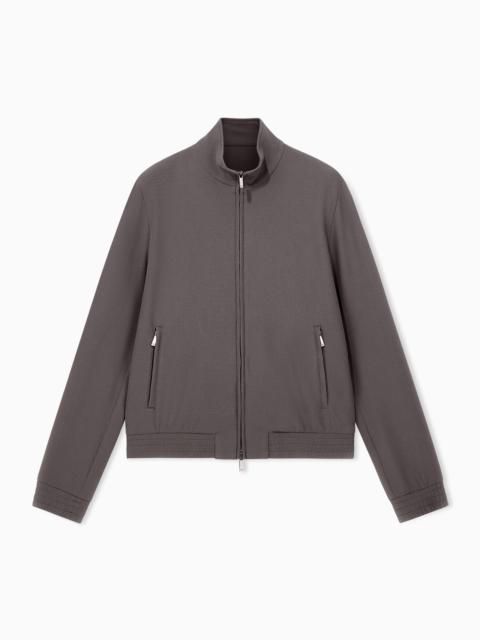 EMPORIO ARMANI FULL-ZIP BLOUSON IN 3D CREPE JERSEY SIGNATURE CAPSULE