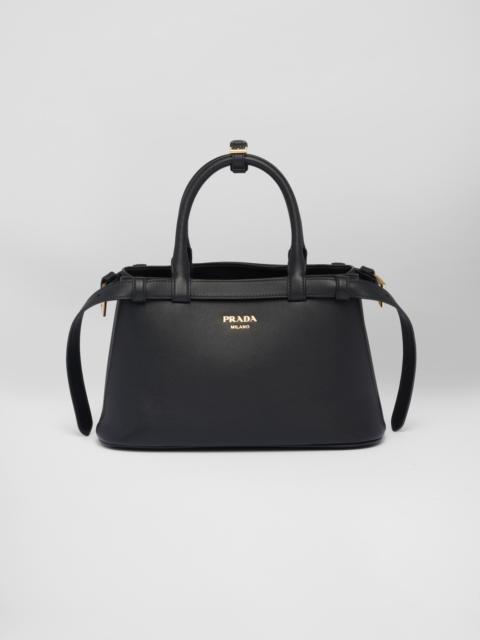 Prada Prada Buckle small leather handbag with double belt