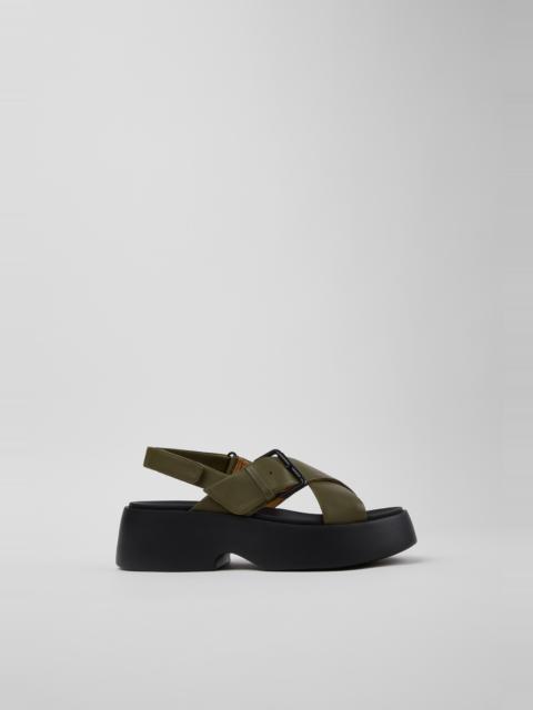 CAMPERLAB Green Leather Sandals for Women.