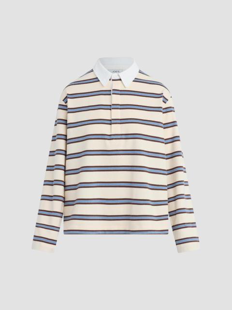 Joe's Jeans Women's Dylan Striped Cotton Oversized Rugby Shirt - Ecru Azure Multi