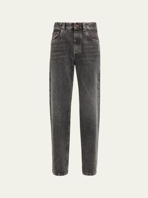 Brunello Cucinelli Mid-Rise Straight-Leg Denim Pants
