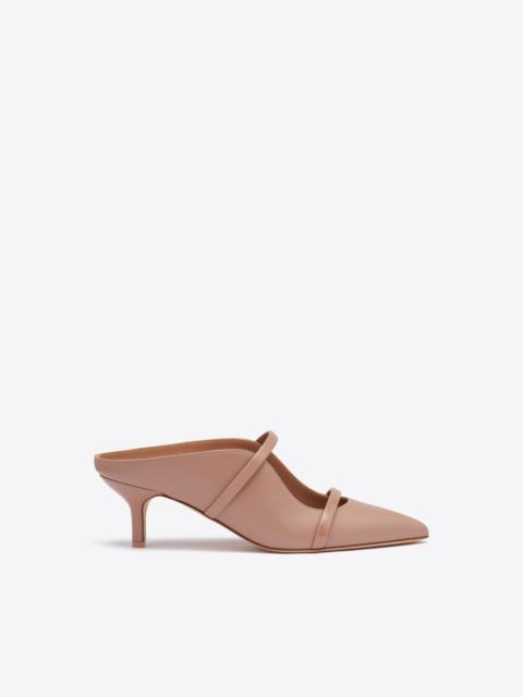 MALONE SOULIERS Maureen 45 Beige Leather Kitten Mules