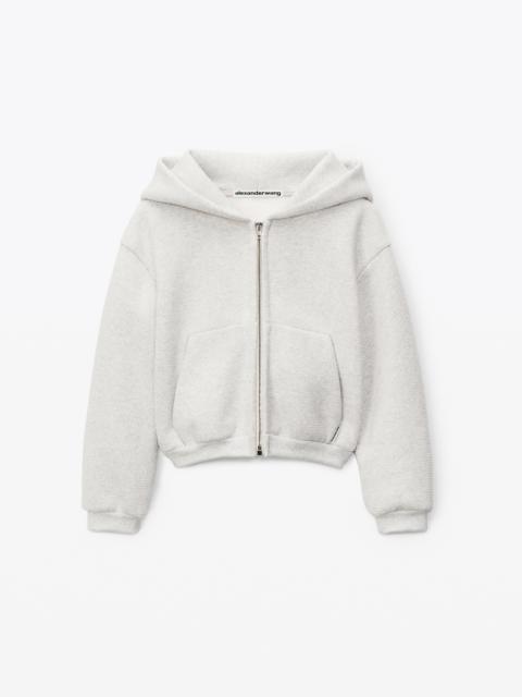 Alexander Wang CLEAR HOTFIX HOODIE IN CLASSIC TERRY