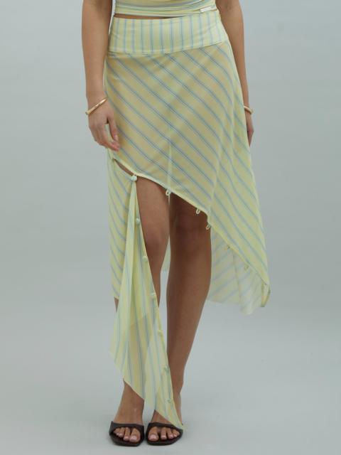 House of Sunny STRIPED MESH ASYMMETRIC SKIRT