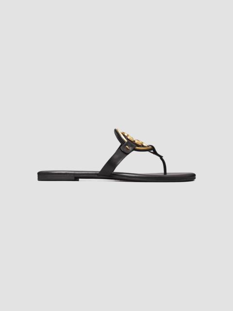TORY BURCH Women's Miller Metal Double T Soft Sandals - Black
