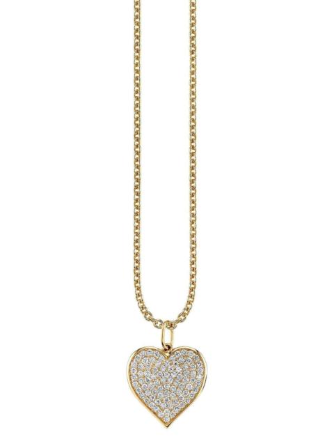 SYDNEY EVAN Diamond Pave Large Heart Necklace