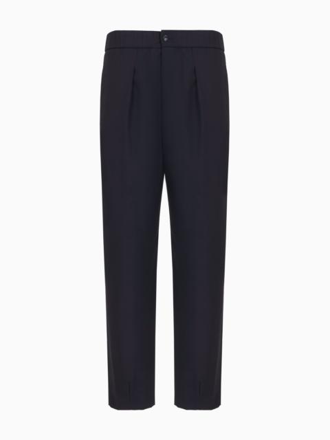 GIORGIO ARMANI SINGLE-DART, WOOL-CANVAS TROUSERS