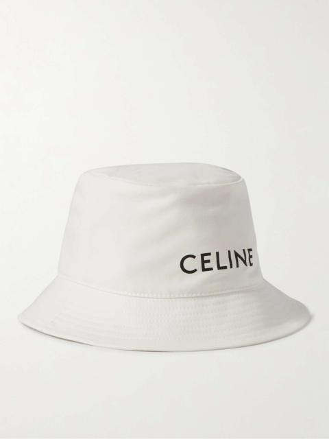 CELINE Logo-Print Cotton-Gabardine Bucket Hat