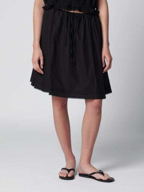 Dunst Black cotton midi full skirt