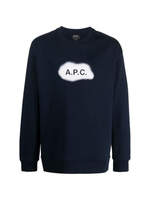 A.P.C. logo-print cotton sweatshirt