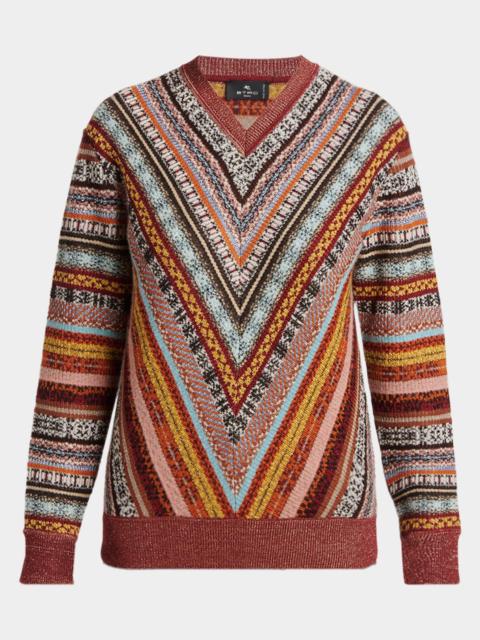 Etro Fair-Isle Wool-Blend Crewneck Sweater
