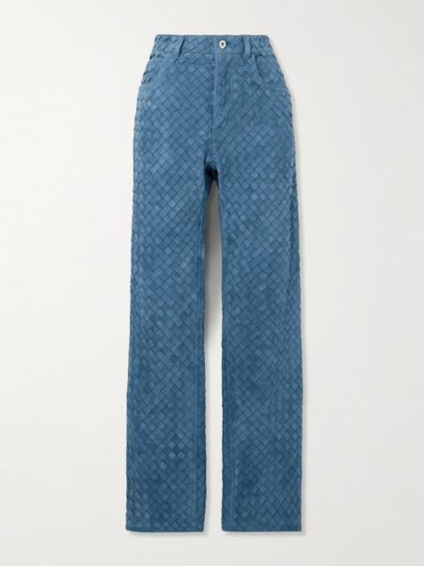 Bottega Veneta Intrecciato Suede Straight-leg Pants