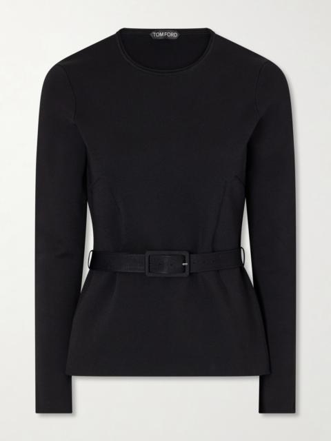TOM FORD Belted Crepe Blouse