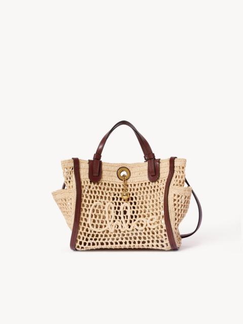 Chloé SMALL CHLOÉ ICONIC DOUBLE CARRY BAG IN RAFFIA