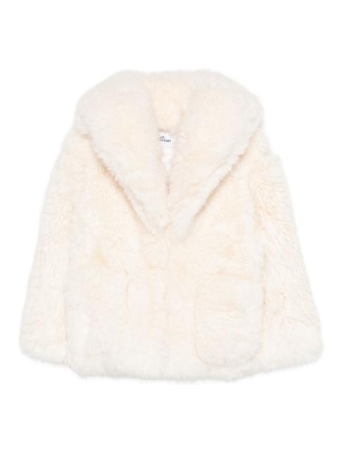 self-portrait wide-lapel faux-fur coat