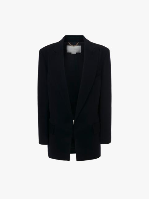 Victoria Beckham Peak Lapel Jacket In Midnight