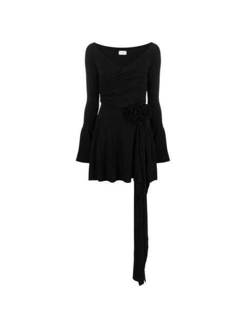 MAGDA BUTRYM rose-appliquÃ© fluted dress