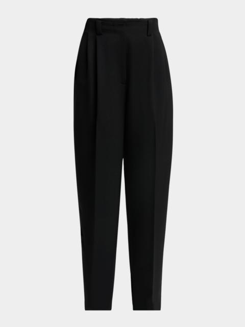 Givenchy Slashed Double-Pleated Tapered-Leg Trousers