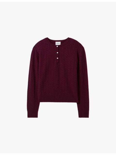 Claudie Pierlot Henley-Neck Knitted Wool and Cashmere Jumper