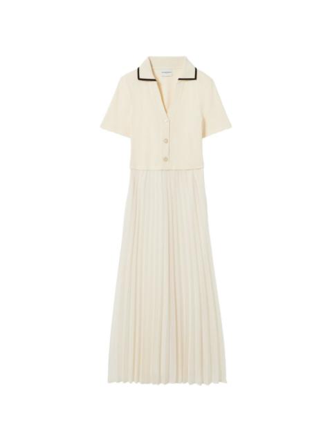 Claudie Pierlot pleated ribbed-knit midi dress