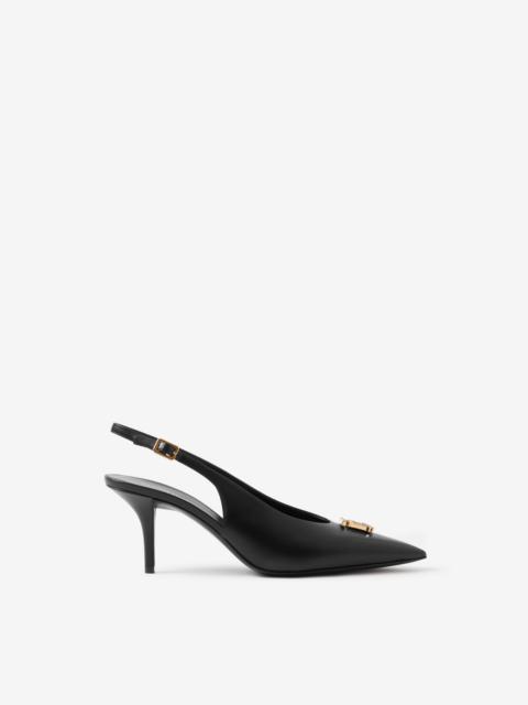 Burberry Monogram Motif Leather Slingback Pumps