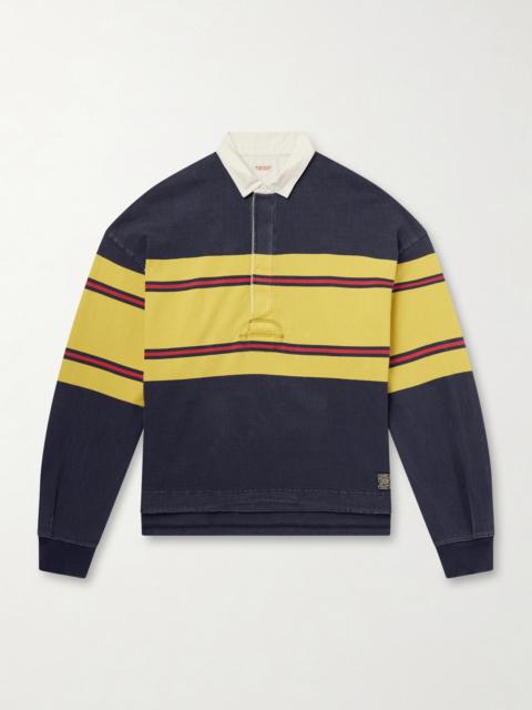 Kapital BIG Striped Cotton-Jersey Polo Shirt