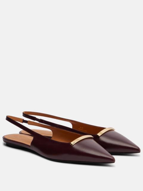 Tod's Barretta leather slingback flats