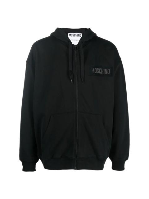 Moschino logo-print zip-up hoodie