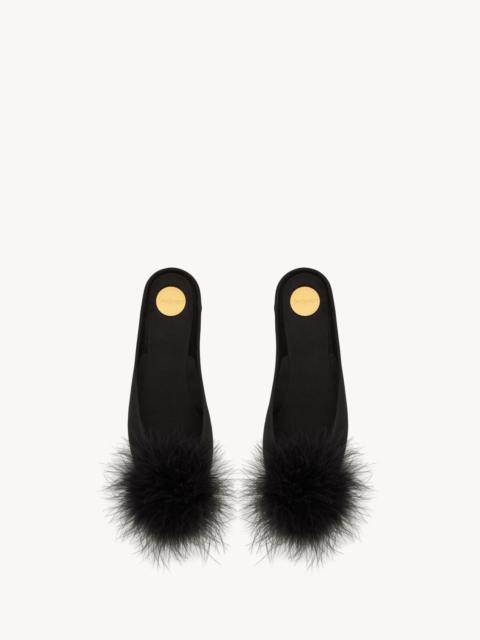 SAINT LAURENT Lido Feather Pom 발레리나 슬리퍼