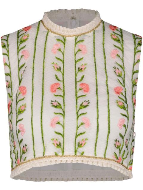 GIAMBATTISTA VALLI floral-embroidered top